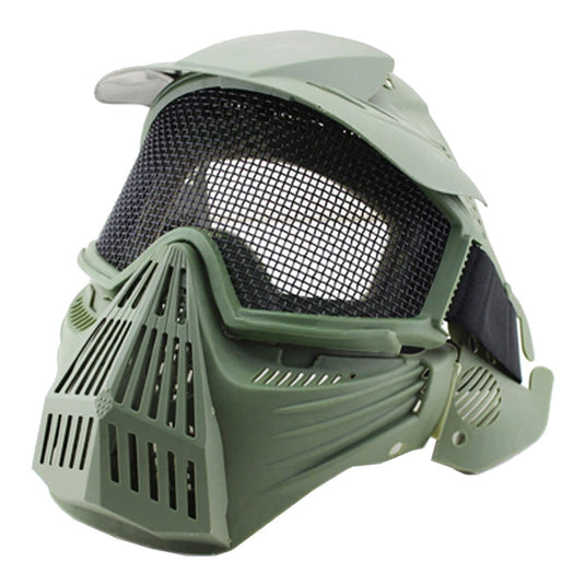 wosport maschera con rete metallica VERDE OLIVA 