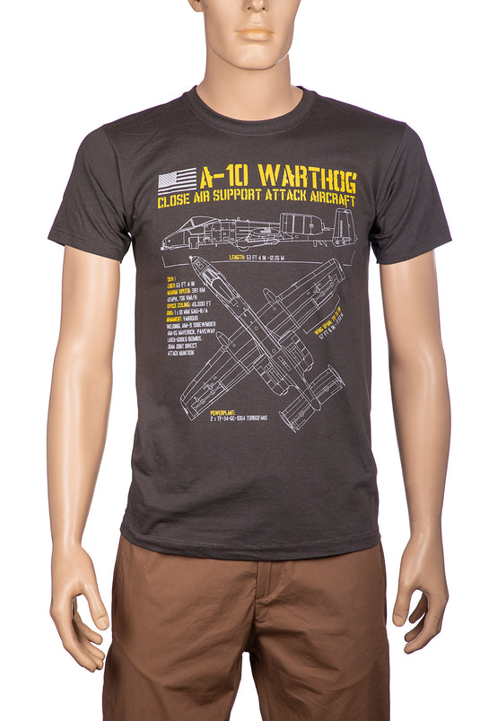 T-SHIRT STAMPATA A-10 ANTRACITE 