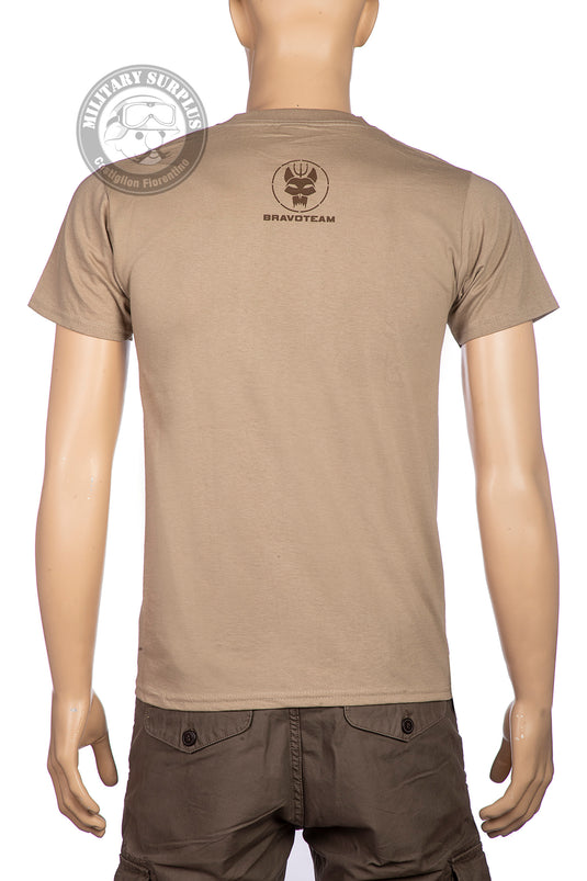 T-shirt stampata fronte retro BRAVO TEAM SKULL TAN 
