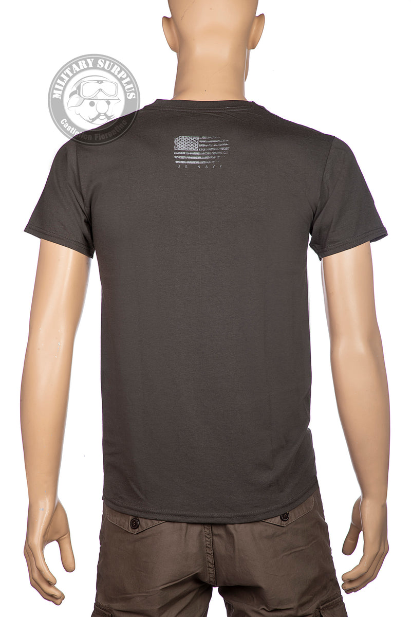 Carica immagine in Galleria Viewer, T-shirt stampata fronte retro BRAVO TEAM USA FLAG GRIGIO ANTRACITE<BR/><BR/> 
