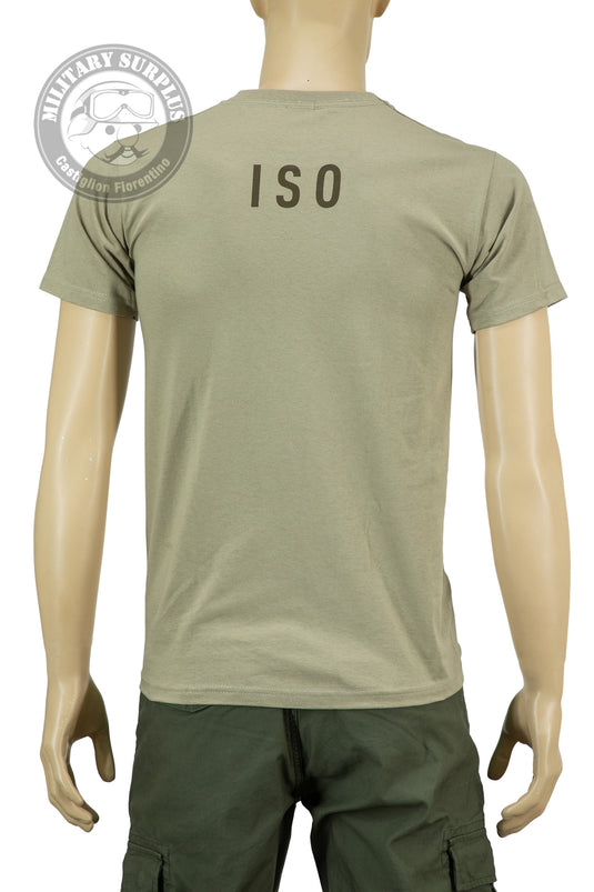 T-shirt military style stampata fronte retro ITALIAN SPECIAL OPERATION TAN<BR/><BR/> 