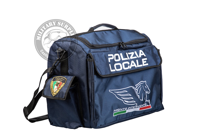 Carica immagine in Galleria Viewer, Borsa ricamata grande POLIZIA LOCALE con pegaso PRONTO INTERVENTO 
