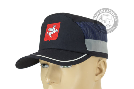 Berretto Pasubio POLIZIA LOCALE invernale foderato con logo TOSCANA  misto cotone colore blu 