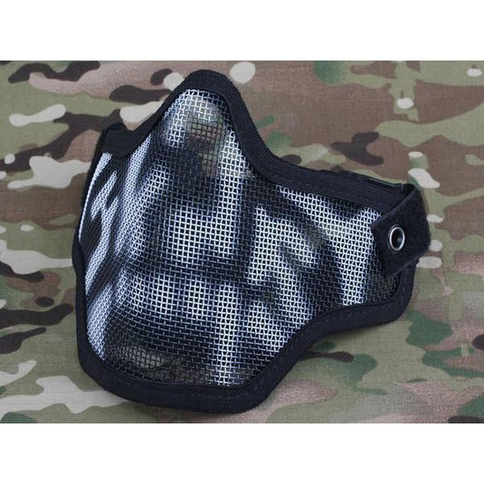 maschera con griglia metallica skull nero 