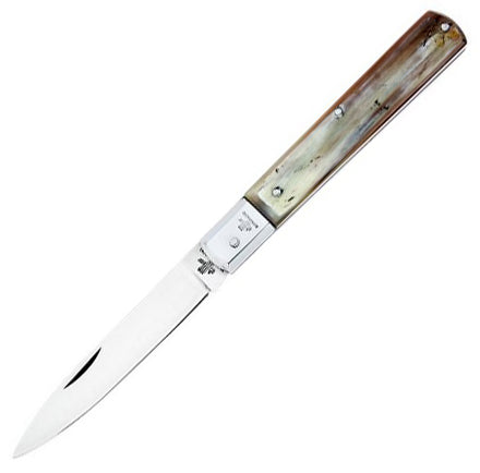 Coltello sfilato corno antico testa inox 19cm 