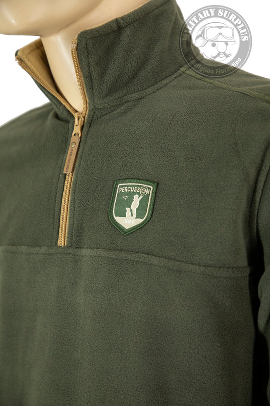 Maglia pile mezza zip VERDE<BR/> 