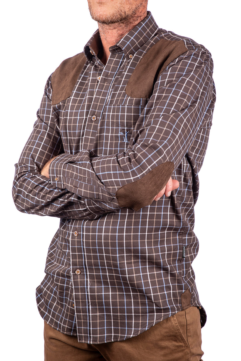 Carica immagine in Galleria Viewer, camicia sologne uomo a quadri marrone 
