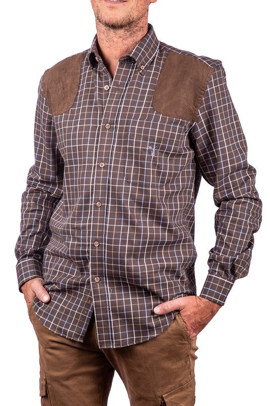 camicia sologne uomo a quadri marrone 