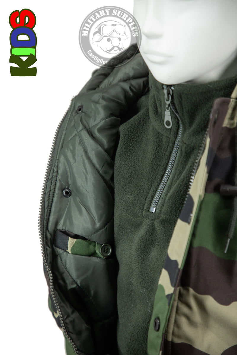 Load image into Gallery viewer, Giaccone DUBON imbottito bambino WOODLAND Camouflage 
