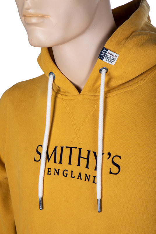 smithy's felpa uomo chiusa con cappuccio e marsupio colore mostarda 