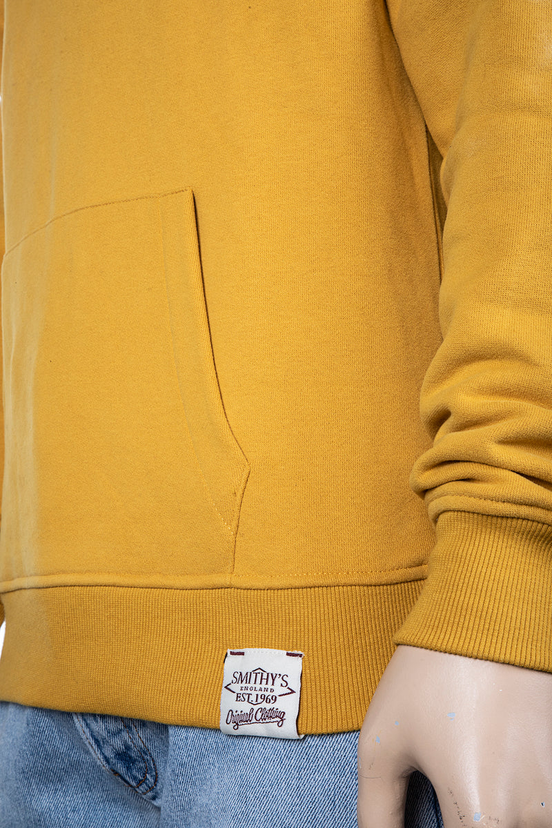 Carica immagine in Galleria Viewer, smithy's felpa uomo chiusa con cappuccio e marsupio colore mostarda 
