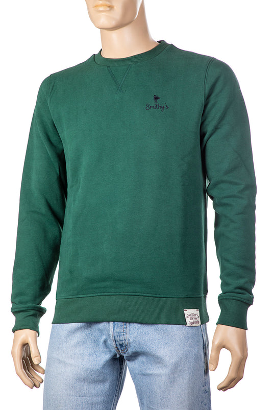 smithy's felpa uomo girocollo con ricamo colore verde 