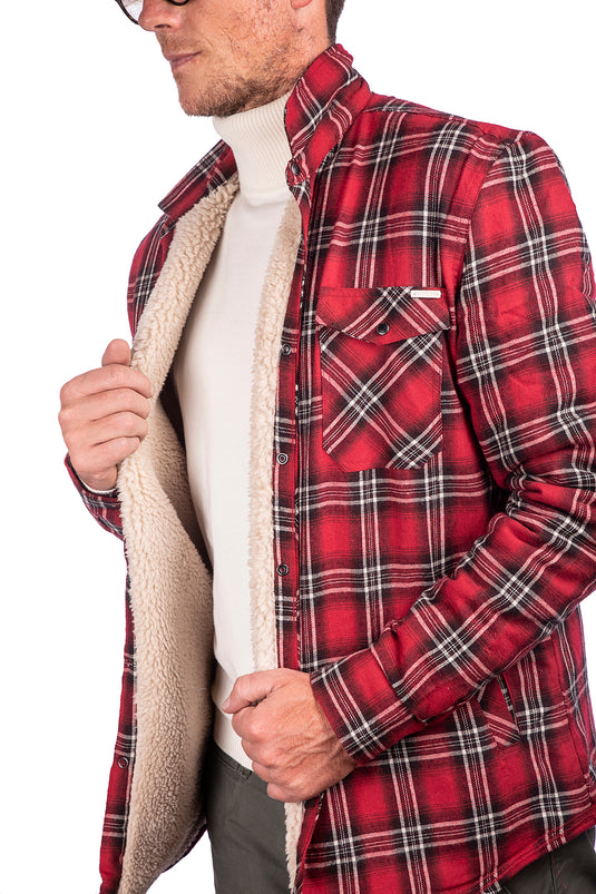 Smithy's camicia imbottita a quadri uomo rosso e bianco 