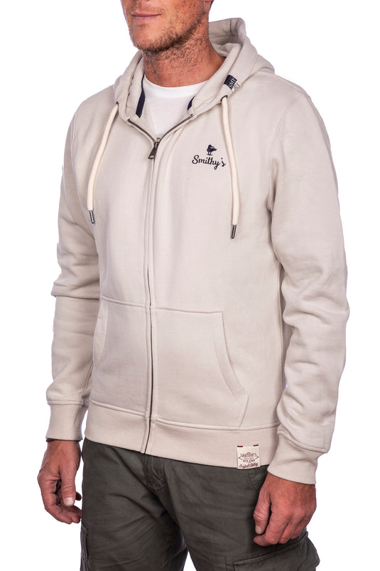 smithy's felpa  uomo zip lunga Cemento 