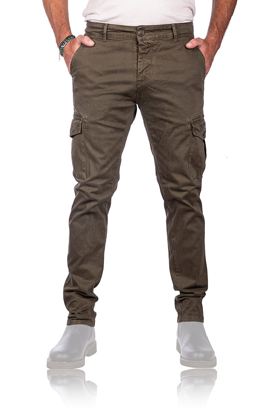 Smithy's pantaloni cargo uomo colore Verde Militare<BR/> 