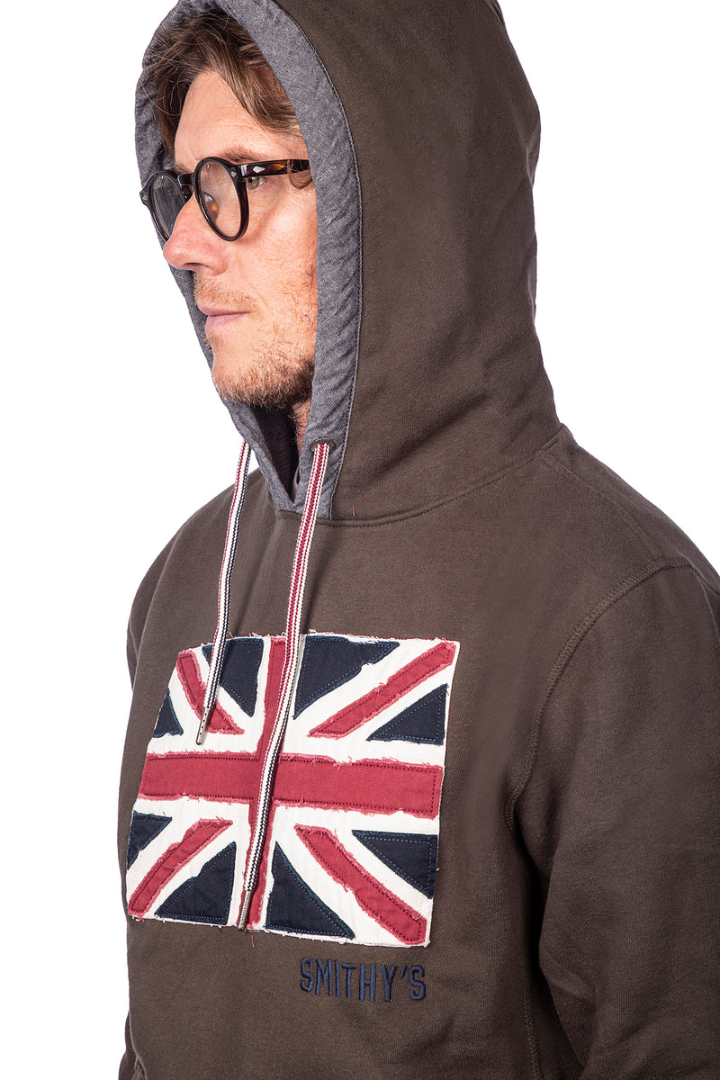 Carica immagine in Galleria Viewer, smithy's felpa ricamata con cappuccio  uomo verde militare 
