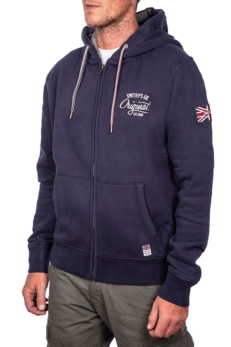 Carica immagine in Galleria Viewer, smithy's felpa ricamata zip lunga uomo Navy Blue 
