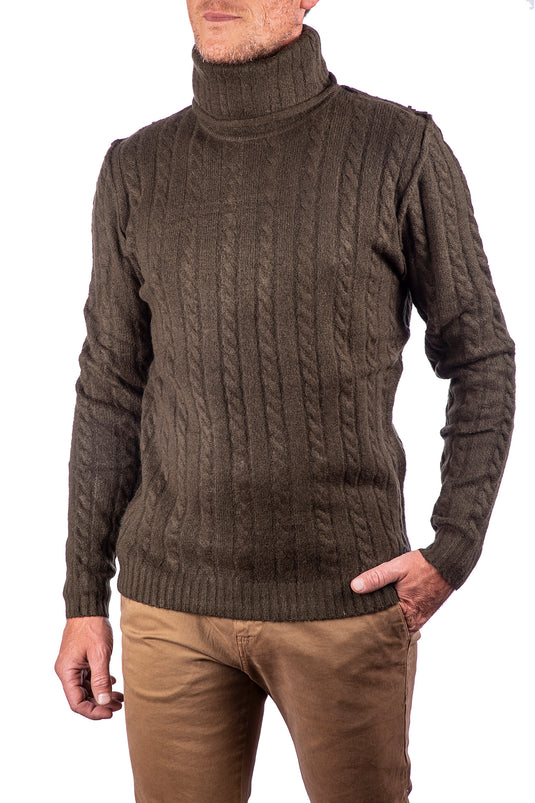 smithy's maglioncino collo alto uomo Verde Militare 