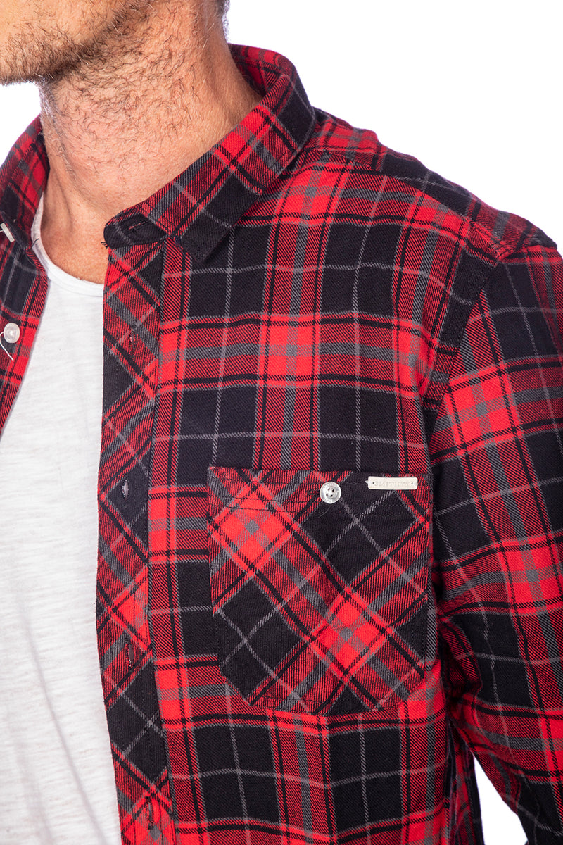 Load image into Gallery viewer, Smithy's camicia uomo flanellata a quadri Rosso\Nero 
