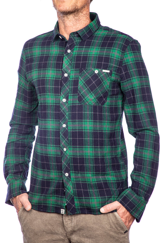 Smithy's camicia uomo flanellata a quadri Verde\Blu 