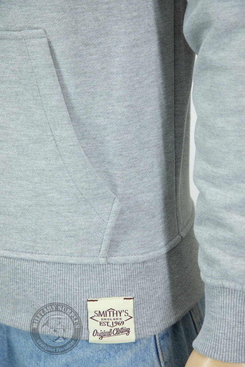 Carica immagine in Galleria Viewer, Smithy's felpa uomo cappuccio e zip grigio melange chiaro 
