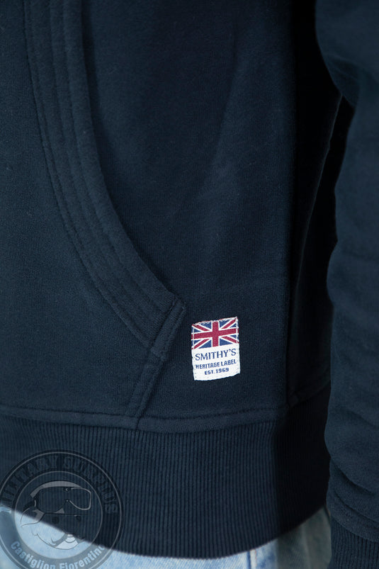 Smithy's felpa hoodie zip lunga e cappuccio  uomo Navy Blue 