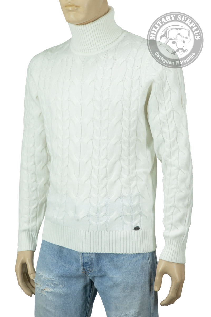 Carica immagine in Galleria Viewer, Smithy's maglioncino collo alto sailor uomo Bianco 
