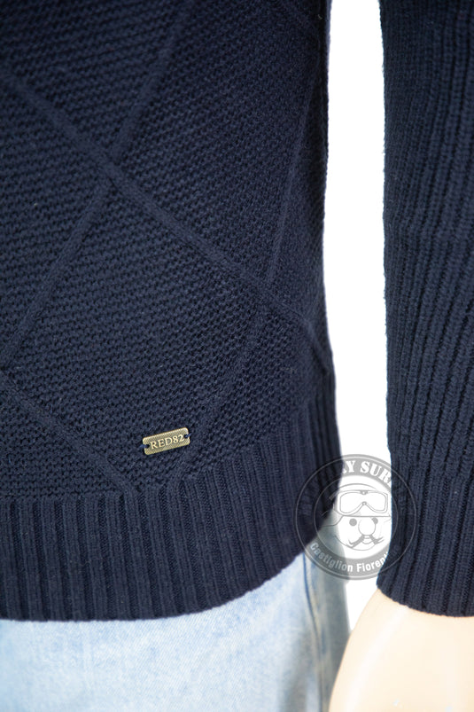 Smithy's maglioncino mezza zip uomo Blu navy 