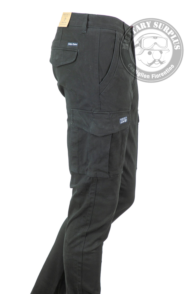 Load image into Gallery viewer, Smithy's pantaloni cargo uomo nero 
