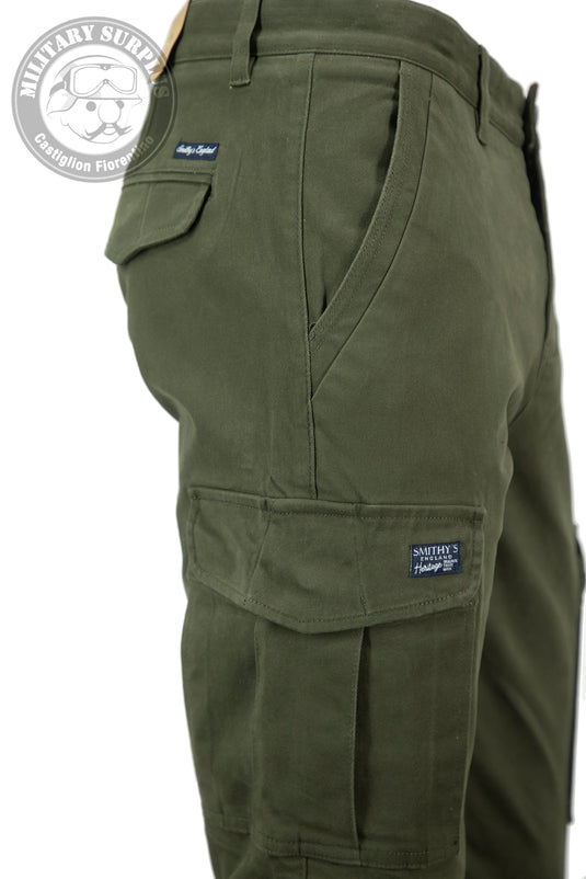 Smithy's pantaloni cargo uomo military green 