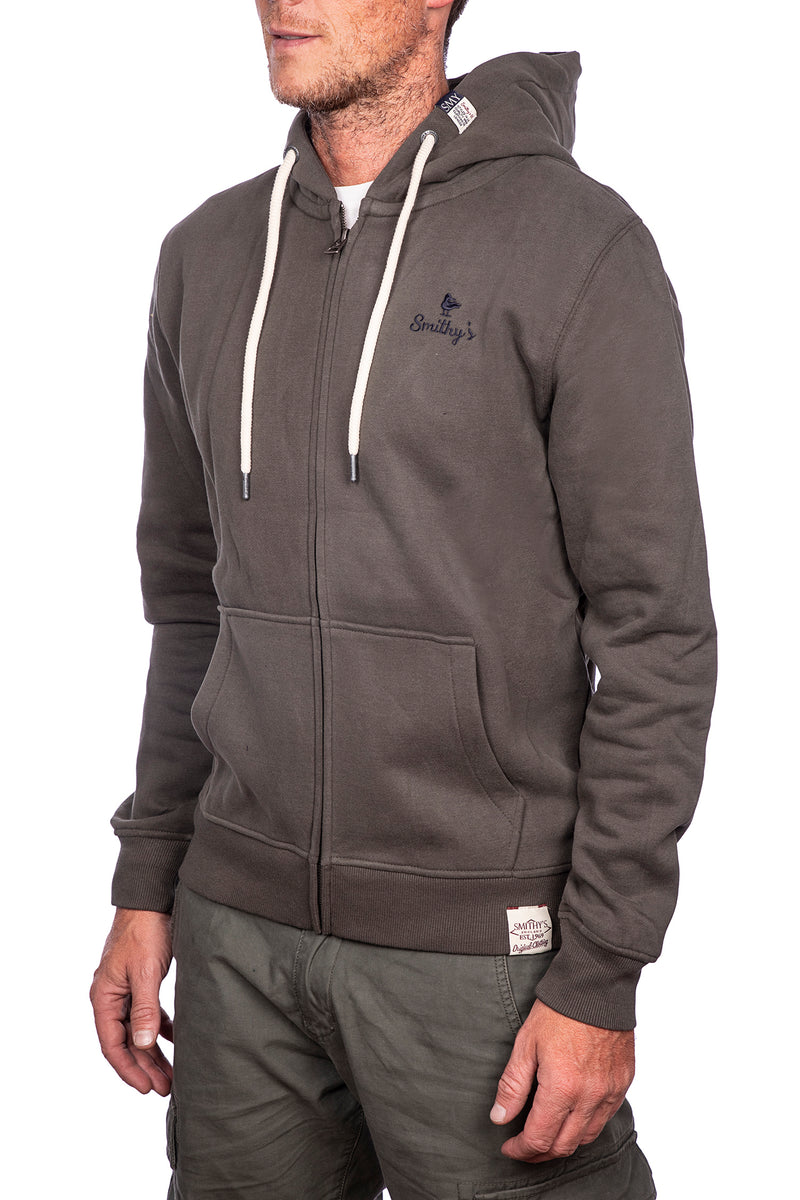 Carica immagine in Galleria Viewer, Smithy's felpa uomo cappuccio e zip Verde militare<BR/> 
