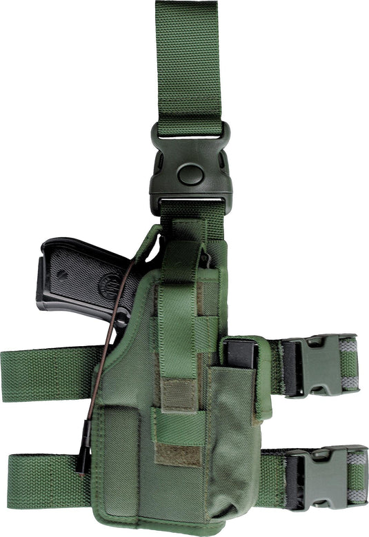 fondina cosciale tattica in cordura VERDE OLIVA  PER LARGE AUTO<BR/> VEGA HOLSTER 
