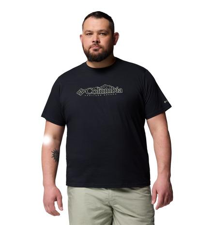 T-shirt  casual in cotone biologico con logo columbia da uomo - taglia forte 