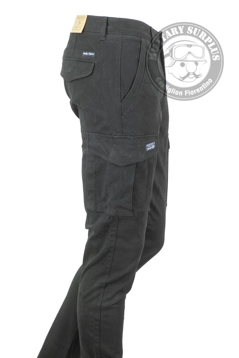 Load image into Gallery viewer, Smithy's pantaloni cargo uomo nero 
