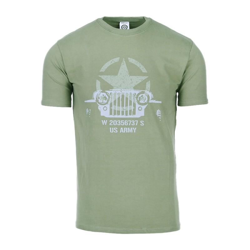 Carica immagine in Galleria Viewer, T-shirt stampata ALLIED STAR - Willys verde<BR/> 
