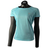 MICO women's extra dry short-sleeve crew neck top.TURQUOISE