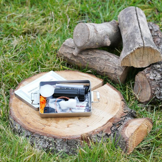 kit sopravvivenza in scatola d'alluminio waterproof 