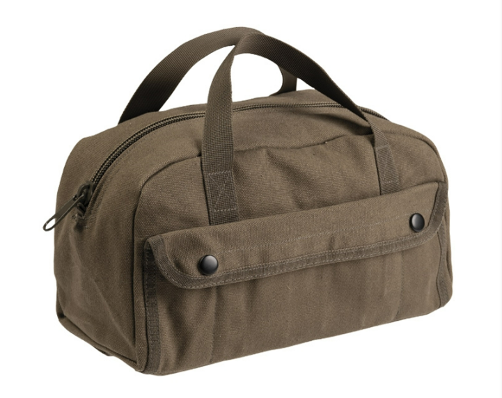 Carica immagine in Galleria Viewer, MECHANIC TOOL BAG <BR/>borsa in canapa portaattrezzi da meccanico verde oliva 
