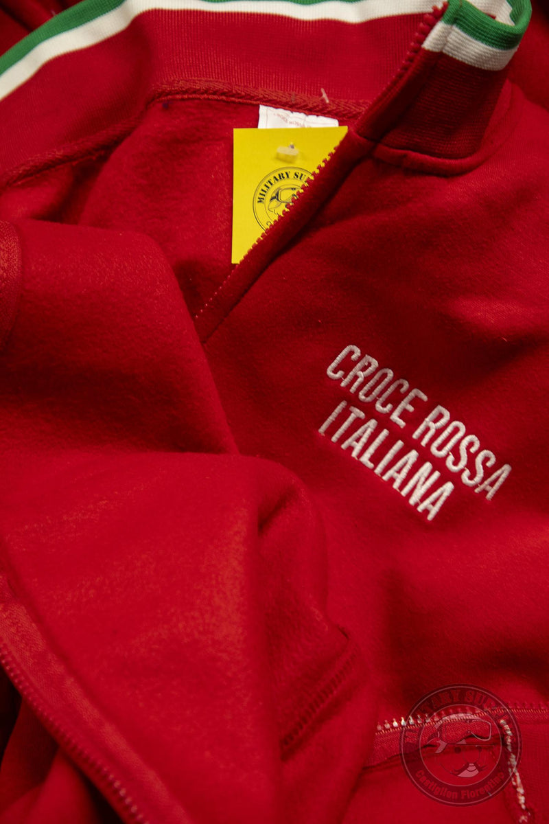 Carica immagine in Galleria Viewer, Felpa giacca zip lunga Croce Rossa Italiana con riami e tricolore 
