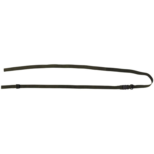 cinghia per carabina inglese, due parti, di colore verde, 230 cm x 2,5 cm, usata 