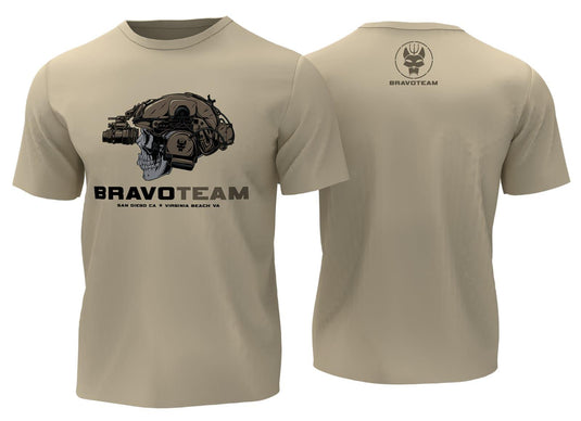 T-shirt stampata fronte retro BRAVO TEAM SKULL TAN 