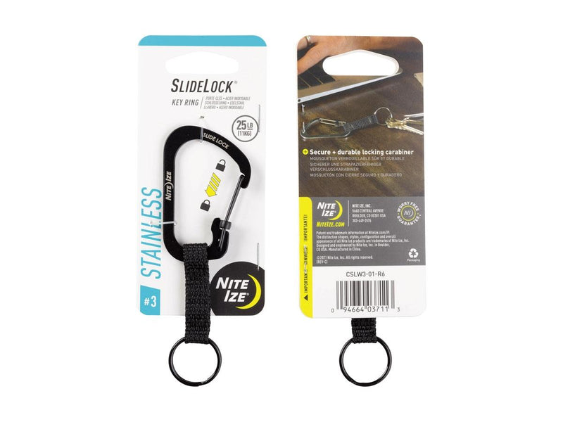Carica immagine in Galleria Viewer, Niteize slidelock keyring #3 ss black cslw3-01-r6 
