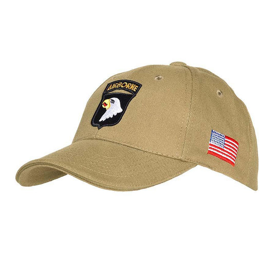 Cappellino baseball ricamato 101° AIRBORNE. SABBIA 