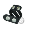 VEGA double loop leather spacer black