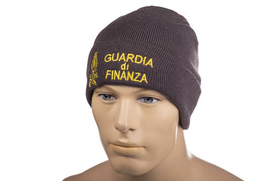 Zuccotto grigio in maglia ricamato GUARDIA DI FINANZA 