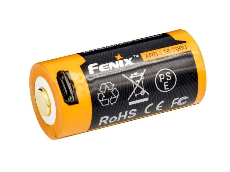 Load image into Gallery viewer, BATTERIA RICARICABILE USB INTEGRATA FENIX ARB-L16-700U cr123 ricaricabile 
