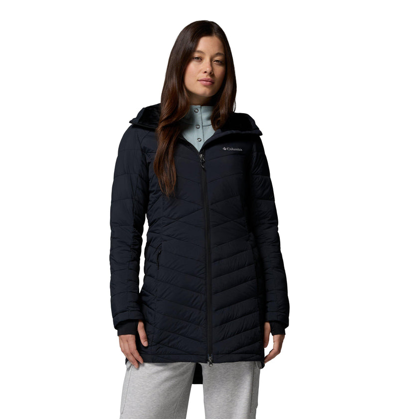 Carica immagine in Galleria Viewer, Giacca imbottita di media lunghezza con cappuccio Joy Peak™ II da donna Nero 
