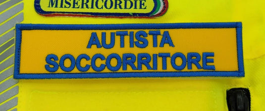 qualifiche ricamate misericordie giallo ciano AUTISTA SOCCORRITORE 