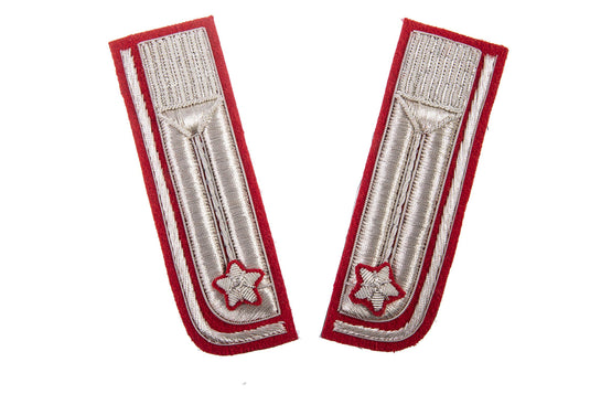 Alamari CARABINIERI ricamati LUOGOTENENTE  con stella ricamata bordo rosso 