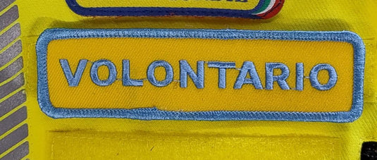 Qualifiche ricamate misericordie giallo ciano VOLONTARIO 